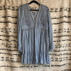 Long sleeve embroidered dress
